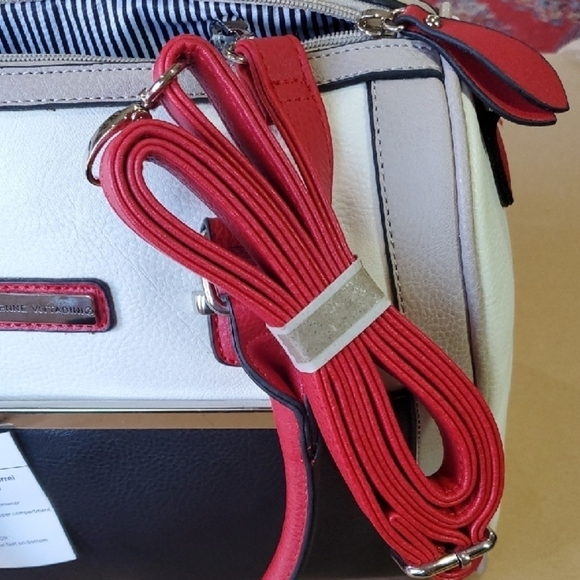 Adrienne Vittadini Black and Cream AND RED  Belted Barrel  NWT - Picture 7 of 12